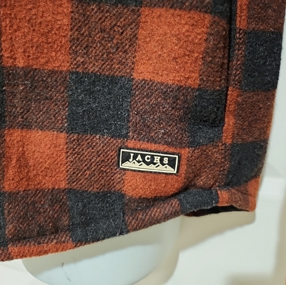 Jachs Men's Quilted Lined Plaid Flannel Button Shirt Size Medium - Picture 6 of 10